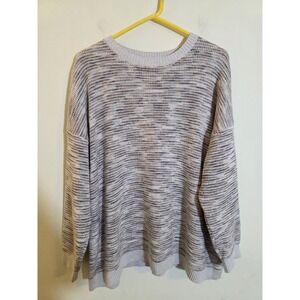 J.Jill Women's Size 2X Cotton Blend MulticolorJacquard-Pattern Pullover Sweater